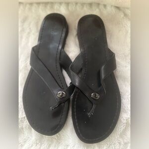 COACH Shelly Black Thong Flip Flop Sandals Size 8.5 (SEE PHOTOS)
